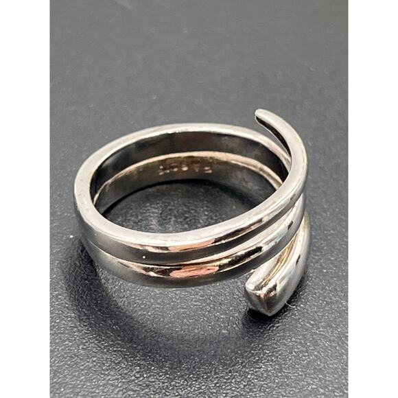 FAS Sterling Silver 925 Spiral Three Rows  Ring Sz‎ 7.75 - Picture 8 of 8